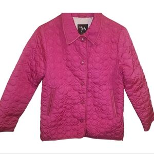 Pink Coach Quilted Jacket Child Sized XL Or Womens Xs Or S